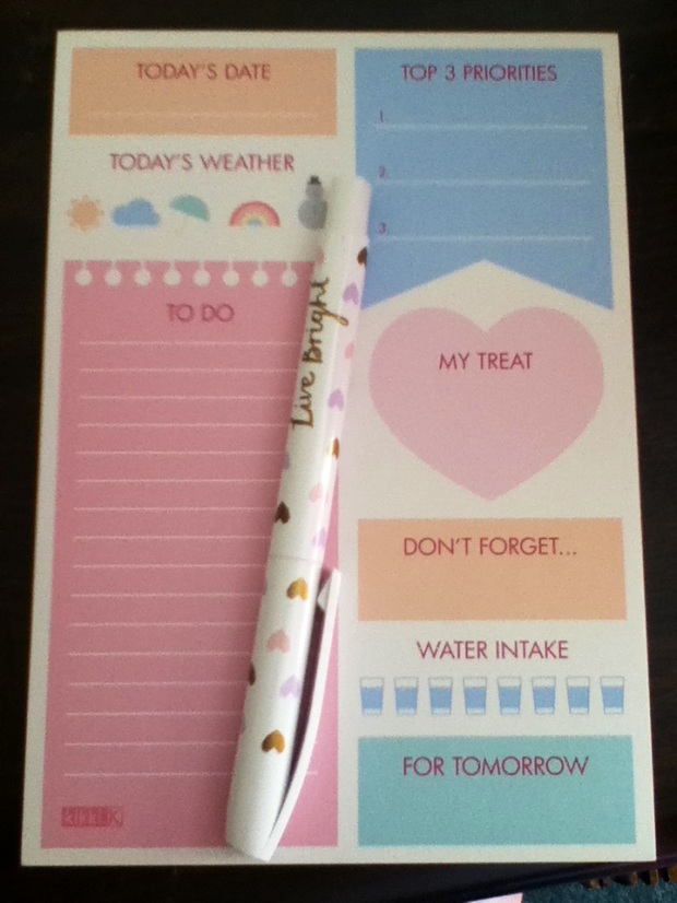 Daily Planner Pad and Live Bright Everyday Gel Pen